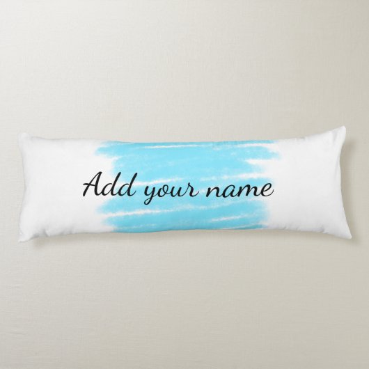 Coussins Longs Couleur bleue ajouter un nom message texte lancer (Dos)