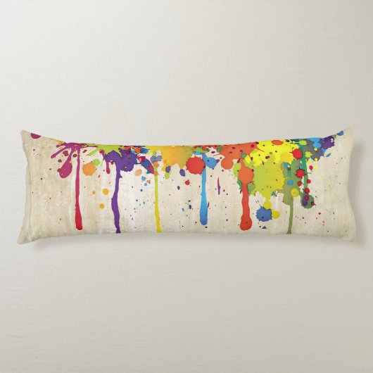 Coussins Longs COULEUR FUNNY SPLASH II + votre backgr. & idées (Devant)
