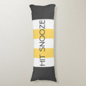 Coussins Longs Couleur mignonne Gris rayé et Jaune avec texte (Devant (Vertical))