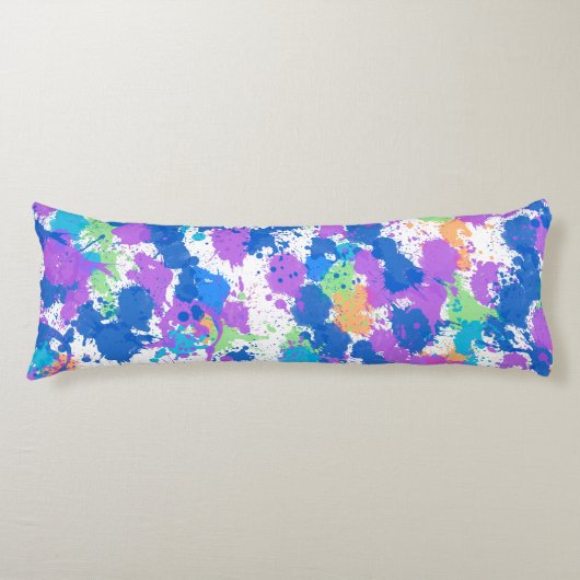 Coussins Longs Couleurs cool Peinture Abstraite, Blurple (Devant)