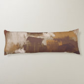 Coussins Longs Couleurs de café Abstraites Paint Strokes (Dos)