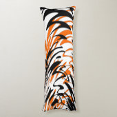 Coussins Longs Couleurs du Bengale Orange et lignes noires (Dos (Vertical))