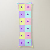 Coussins Longs Couleurs pastel & coeurs violets battre (Devant (Vertical))