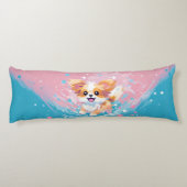 Coussins Longs Coupe Papillon Joueuse : Tache de rose et de bleu (Dos)