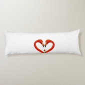 Coussins Longs Couple Flamant rose rose sur blanc (Dos)