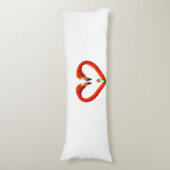 Coussins Longs Couple Flamant rose rose sur blanc (Devant (Vertical))