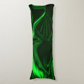 Coussins Longs Courbes et plis vert nickelé dans fond foncé. (Devant (Vertical))