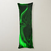 Coussins Longs Courbes et plis vert nickelé dans fond foncé. (Dos (Vertical))