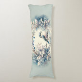 Coussins Longs Couronne de baies de merlebleu d'hiver (Devant (Vertical))