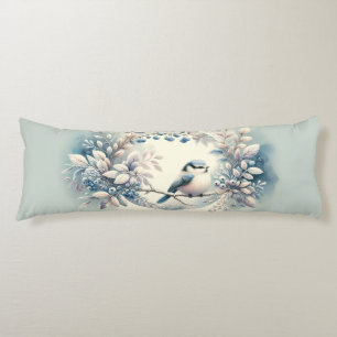 Coussins Longs Couronne de baies de merlebleu d'hiver