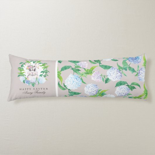 Coussins Longs Couronne de lapin de Pâques de luxe personnalisée (Devant)