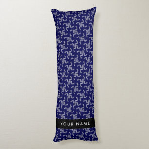 Coussins Longs Couronne de Noël, Bleue, Votre nom, Personnaliser
