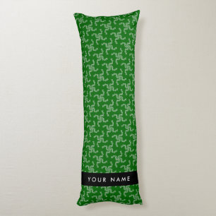 Coussins Longs Couronne de Noël, Verte, Votre nom, Personnaliser