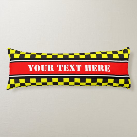 Coussins Longs Course de voiture / Motif d'échecs + votre backgr. (Devant)