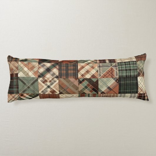 Coussins Longs Couverture Patchwork à Tartan (Dos)