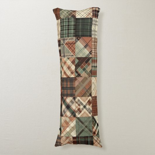 Coussins Longs Couverture Patchwork à Tartan (Devant (Vertical))