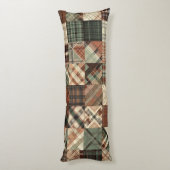 Coussins Longs Couverture Patchwork à Tartan (Dos (Vertical))