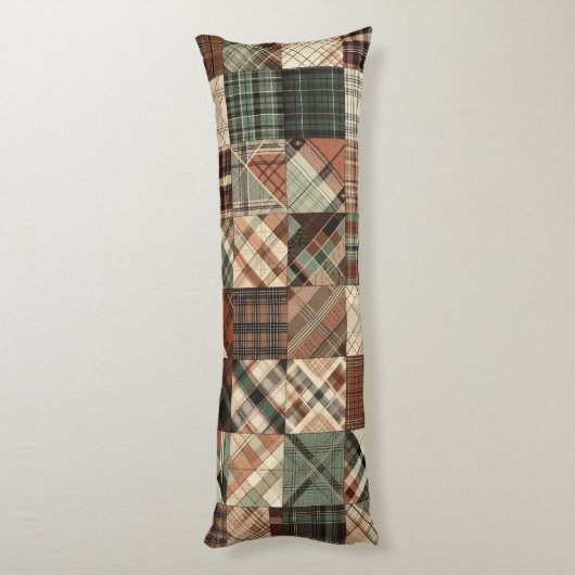 Coussins Longs Couverture Patchwork à Tartan (Dos (Vertical))