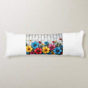 Coussins Longs Couverture Sherpa Mur de Briques Floral