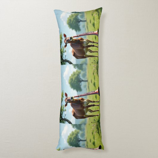 Coussins Longs Cow & Bassoon Pasture Body Pillow – Whimsical Farm (Dos (Vertical))