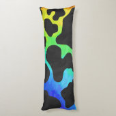 Coussins Longs Cow Black et Rainbow Stuff (Dos (Vertical))