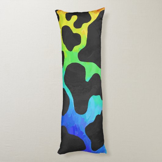 Coussins Longs Cow Black et Rainbow Stuff (Dos (Vertical))