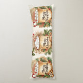 Coussins Longs Cozy cocoa merry Christmas holly cookie warm  (Dos (Vertical))