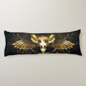 Coussins Longs Crâne d'oiseaux dorés sur arrière - plan noir (Dos)