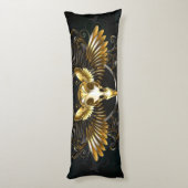Coussins Longs Crâne d'oiseaux dorés sur arrière - plan noir (Dos (Vertical))