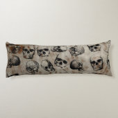 Coussins Longs Crânes Vintages d'Halloween en détresse (Dos)