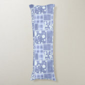 Coussins Longs Crazy Quilt Blue Gingham Floral Personalized  (Devant (Vertical))