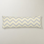 Coussins Longs Crème et gris clair Chevron Zigzag Motif (Dos)