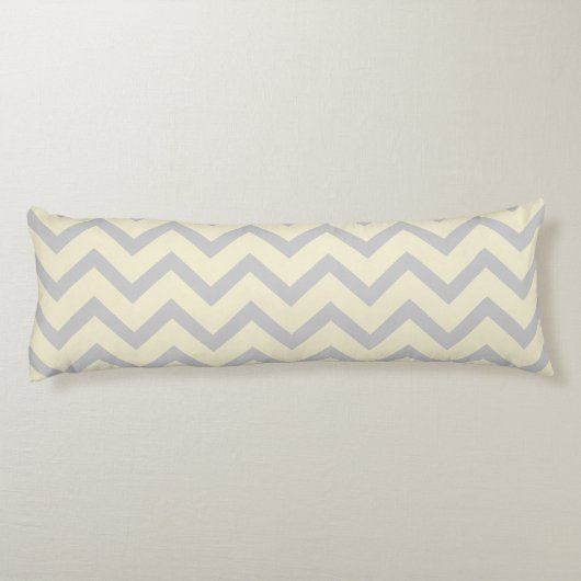 Coussins Longs Crème et gris clair Chevron Zigzag Motif (Dos)