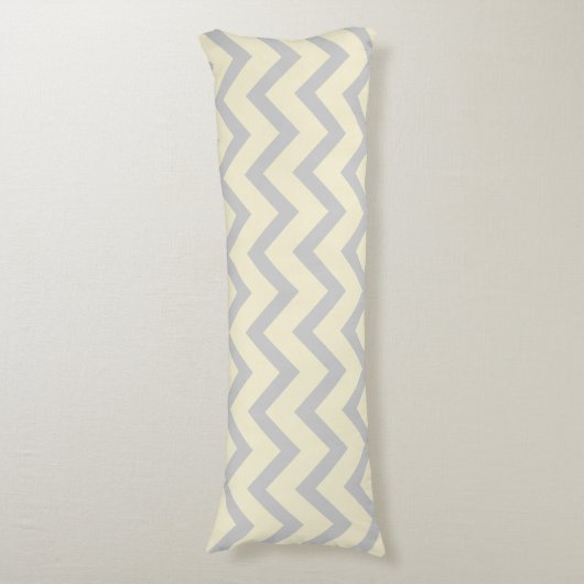 Coussins Longs Crème et gris clair Chevron Zigzag Motif (Devant (Vertical))