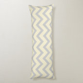 Coussins Longs Crème et gris clair Chevron Zigzag Motif (Dos (Vertical))