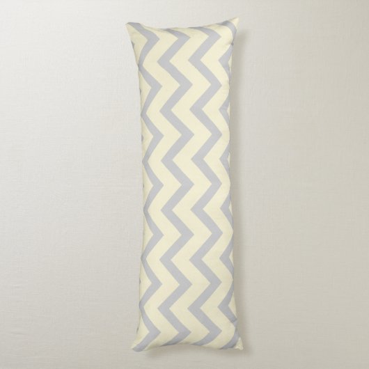 Coussins Longs Crème et gris clair Chevron Zigzag Motif (Dos (Vertical))