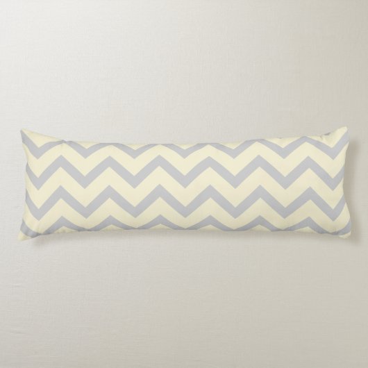 Coussins Longs Crème et gris clair Chevron Zigzag Motif (Devant)
