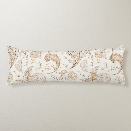 Coussins Longs Crème Marron Bohème Bohémien (Devant)