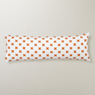 Coussins Longs Crochets orange sur blanc