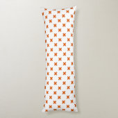 Coussins Longs Crochets orange sur blanc (Dos (Vertical))