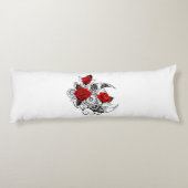 Coussins Longs Croissant mécanique avec roses rouges (Dos)