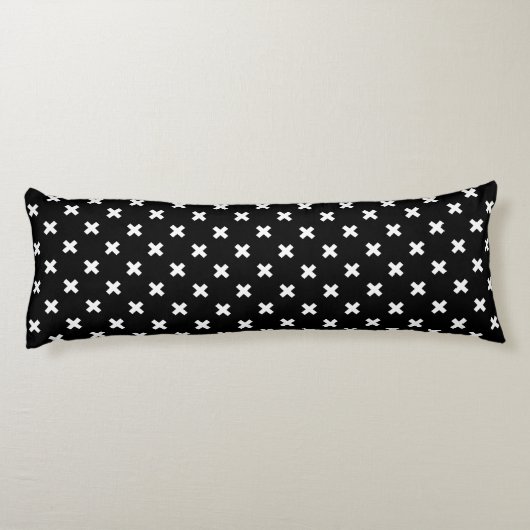 Coussins Longs Croix blanche sur le noir (Dos)