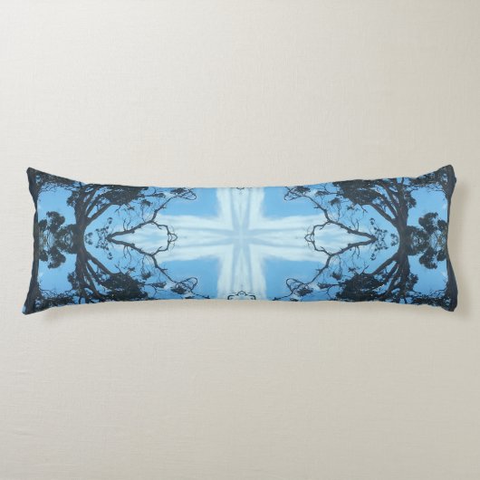 Coussins Longs Croix Bleue Nature Motif Oreiller (Devant)