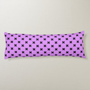 Coussins Longs Croix noire sur lilas