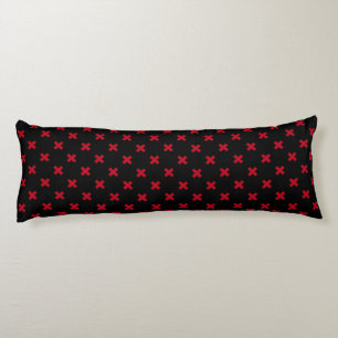 Coussins Longs Croix rouge coutures sur noir