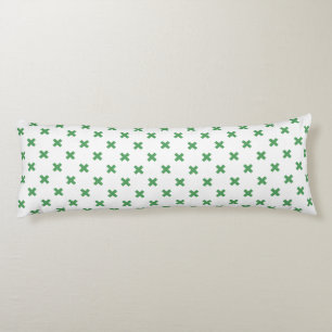 Coussins Longs Croix verte coutures sur blanc