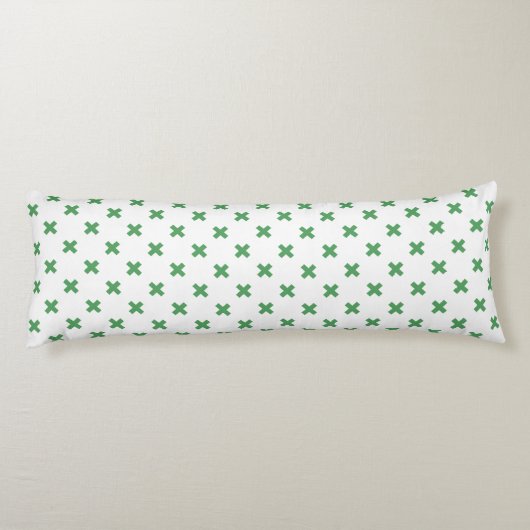 Coussins Longs Croix verte coutures sur blanc (Dos)