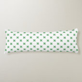 Coussins Longs Croix verte coutures sur blanc (Devant)