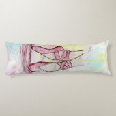 Coussins Longs Croquis de chaussures en ballet mignonne Aquarelle (Dos)