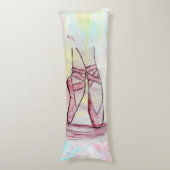 Coussins Longs Croquis de chaussures en ballet mignonne Aquarelle (Devant (Vertical))